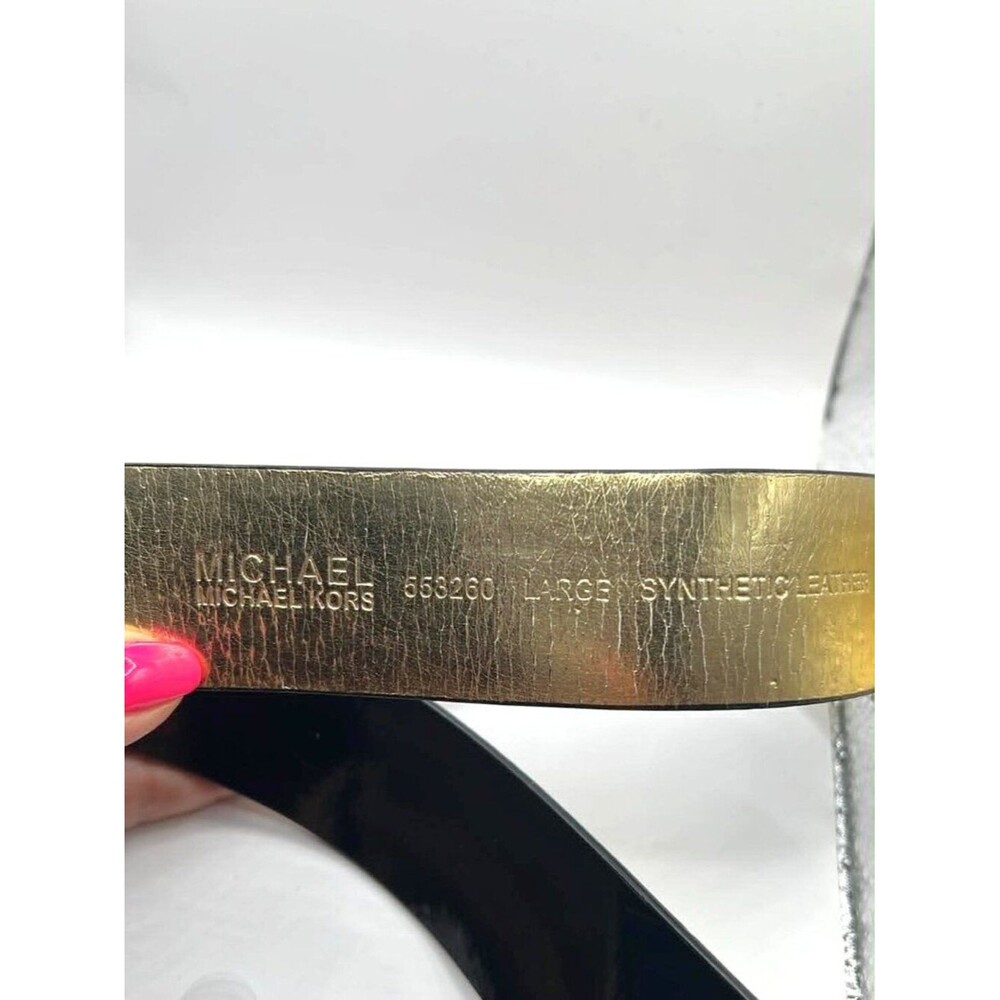Michael Kors Reversible Black & Gold Belt • MK Logo Buckle • Size Large - Picture 3 of 7